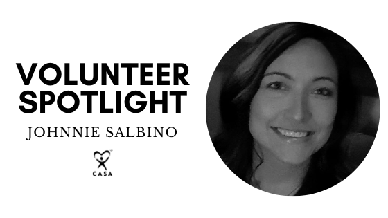 Volunteer Spotlight. Johnnie Salbino. Close up.